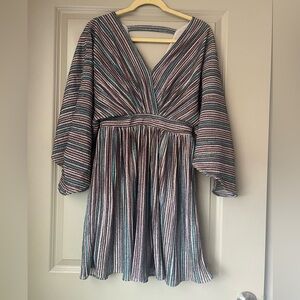 Harlyn Metallic Striped Cocktail Dress In Multicolor Shimmer